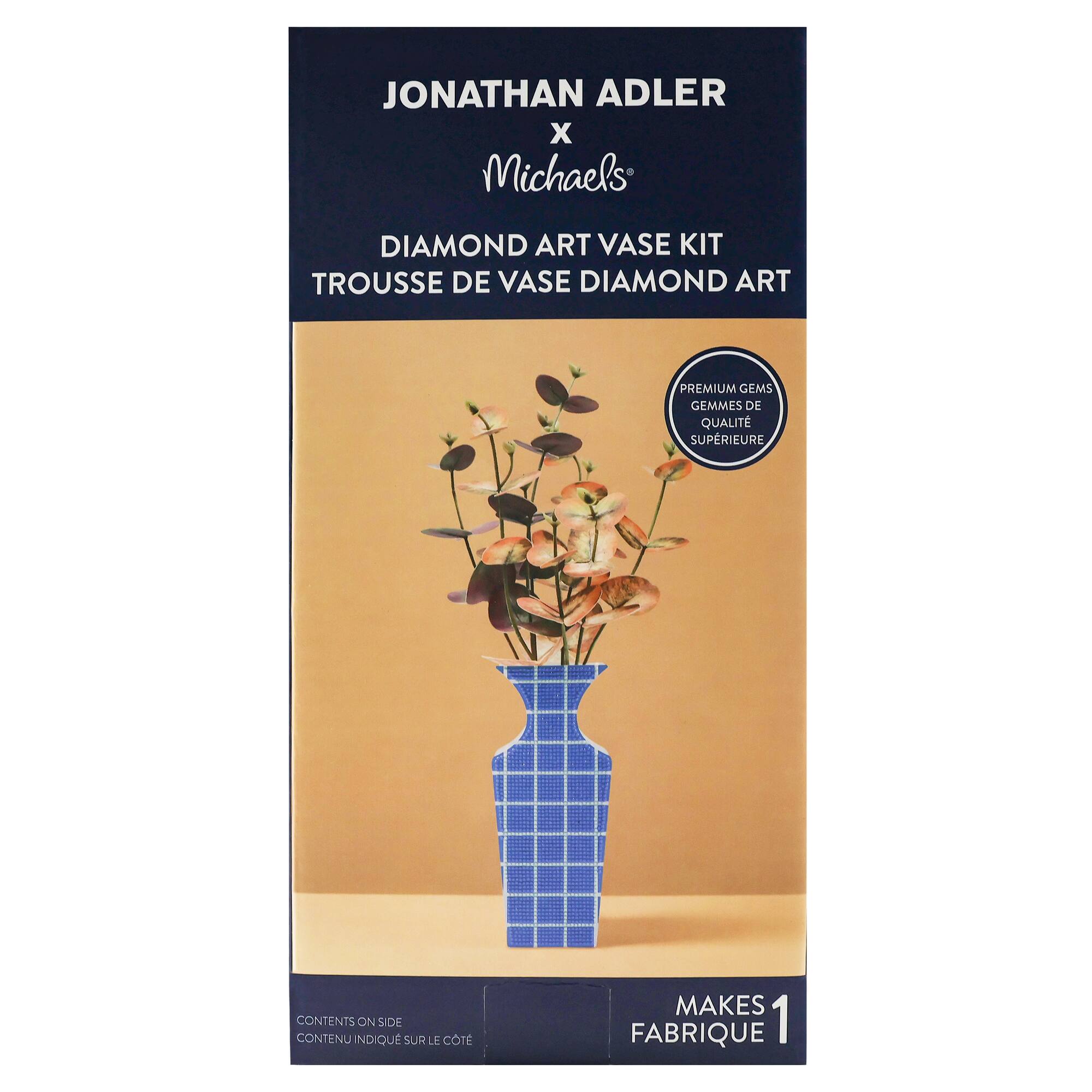 Jonathan Adler x Michaels Blue Tile Diamond Art Vase Kit